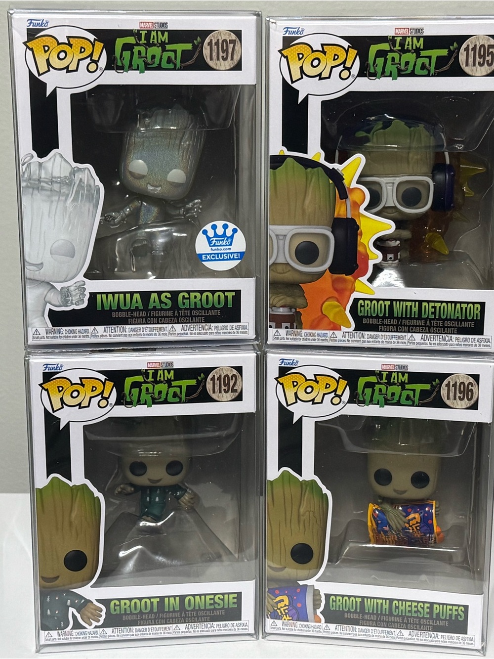 Funko Pop! Marvel Studios series “I Am Groot” Set of 4
